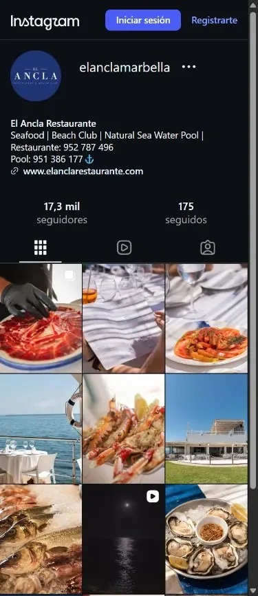 Captura real del perfil y publicaciones de El Ancla